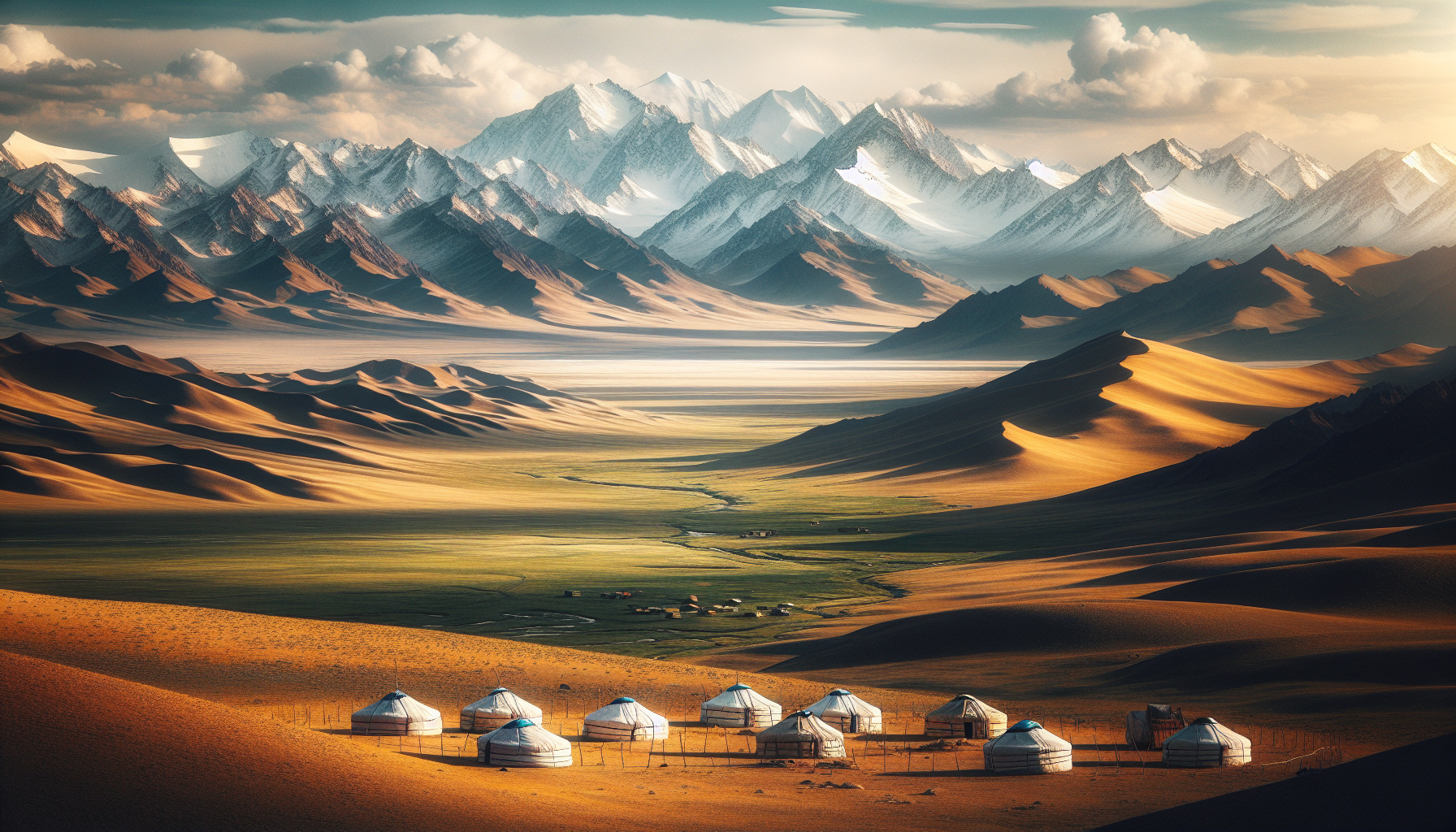 Beeindruckende Landschaften der Mongolei mit Wüsten, Gebirgen und Steppen