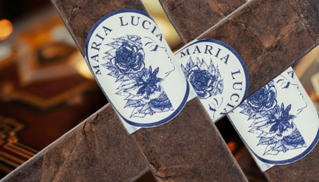A blurred view of cigar packaging showcasing artistic banding.