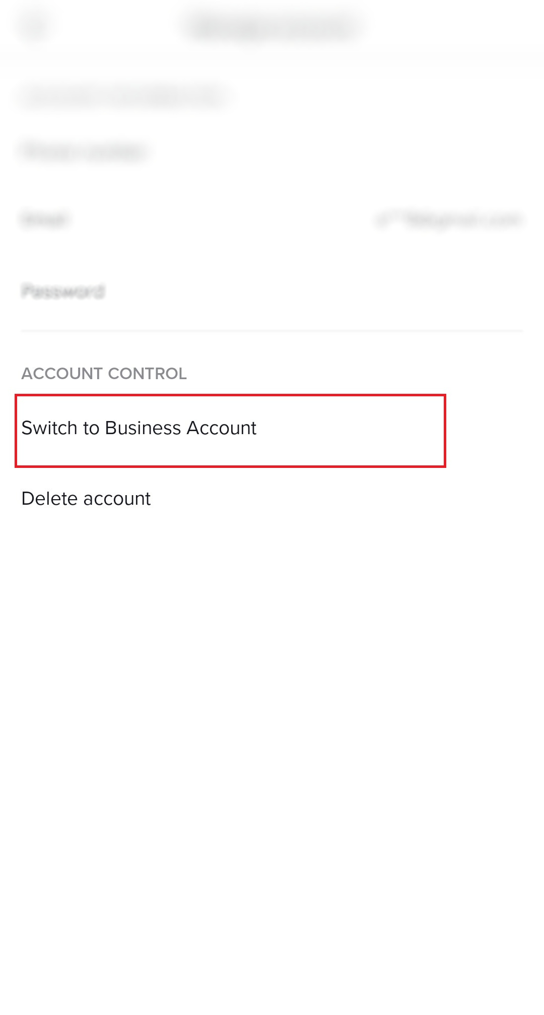 TikTok switch to business account
