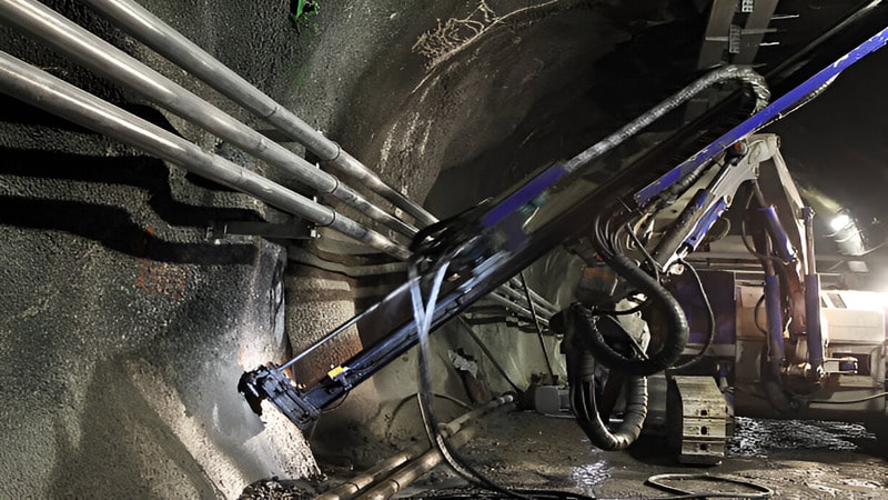 heavy machine working in underground coal mining