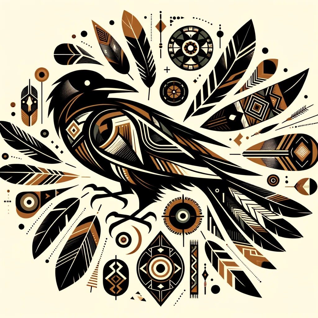 native american style blackbird