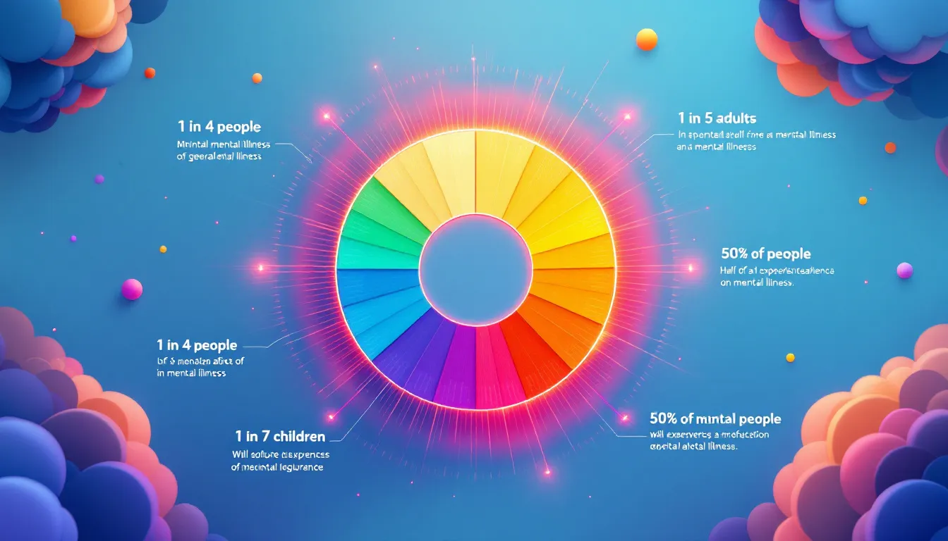 A statistical chart showing the prevalence of mental illness in the general population.