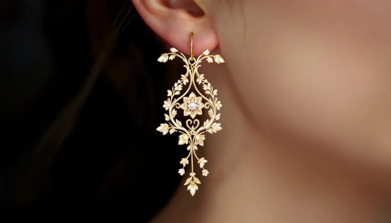 Boucles d'oreilles trèfle, alliant subtilité et style.