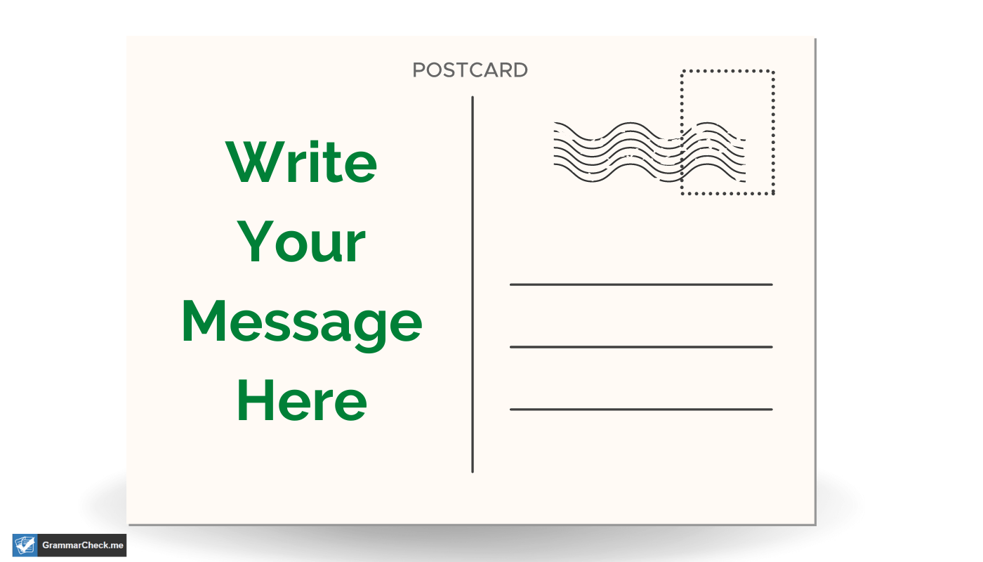 Picture showing where to write your handwritten message on the left side