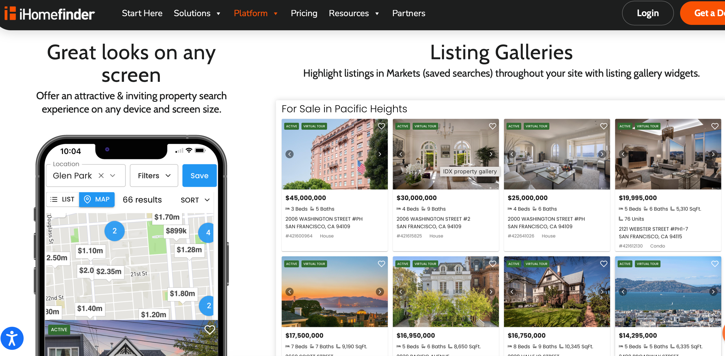 iHomefinder offers comprehensive IDX search capabilities to help boost your listings and better serve buyers.