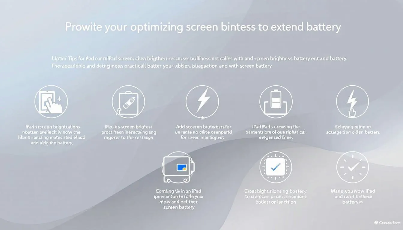 Optimisation de la luminosité de l'écran pour prolonger l'autonomie des iPad.