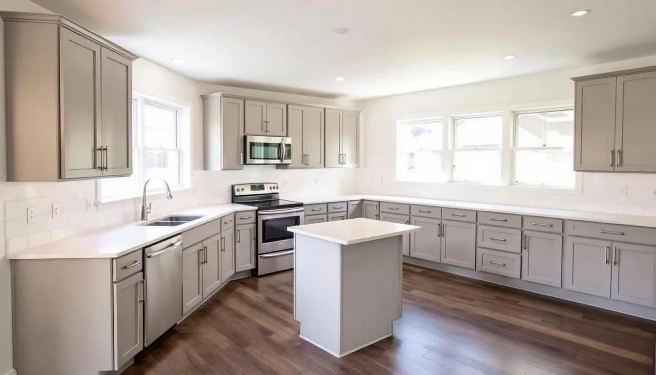 A kitchen assessment showing existing cabinets and layout for a remodel.
