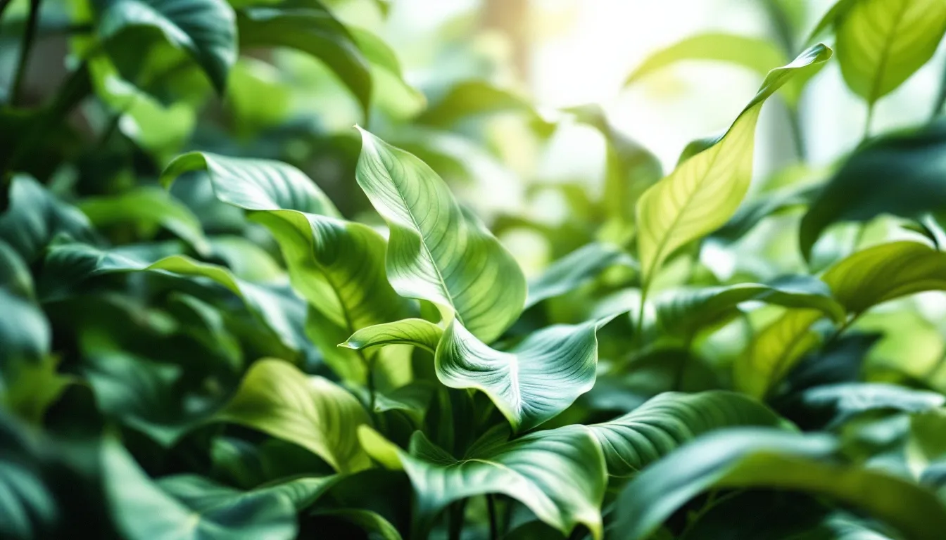 A bright room filled with aglaonema plants receiving indirect sunlight.