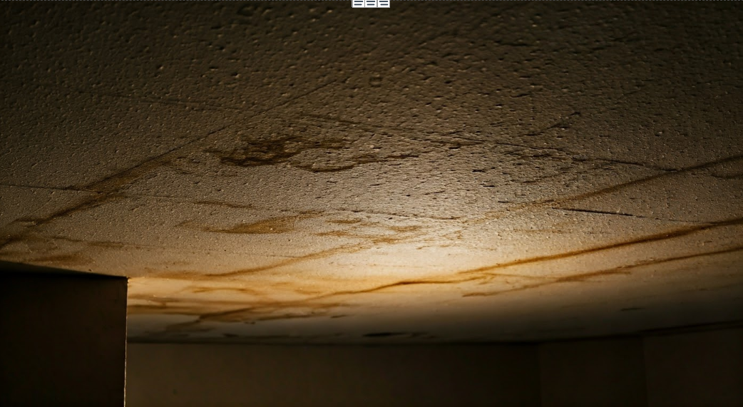 water damage to ceiling caused by a roof leak maryland