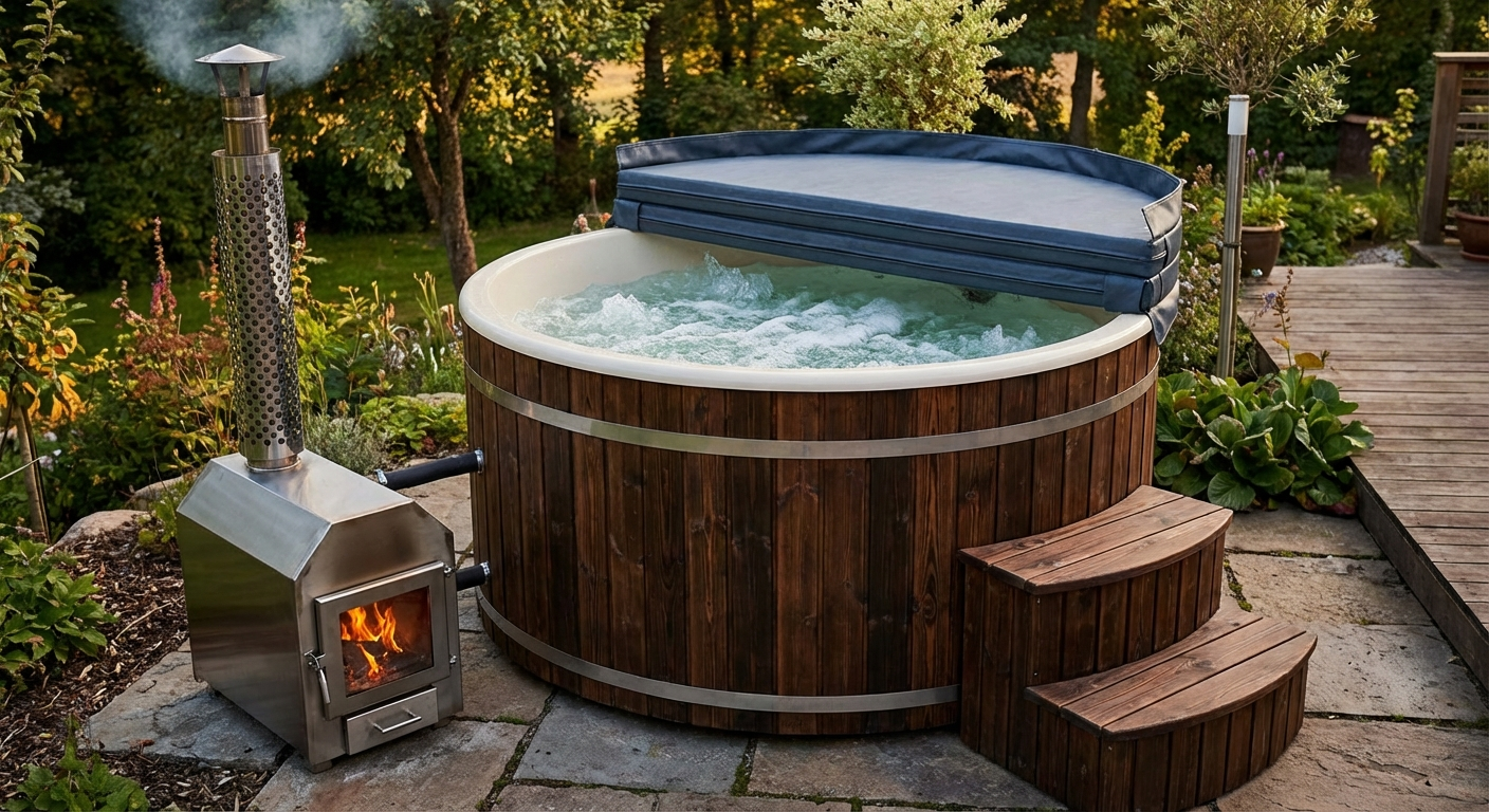 Balia ogrodowa z pokrywą termiczną.