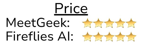 Price: MeetGeek - 5, Fireflies AI - 5