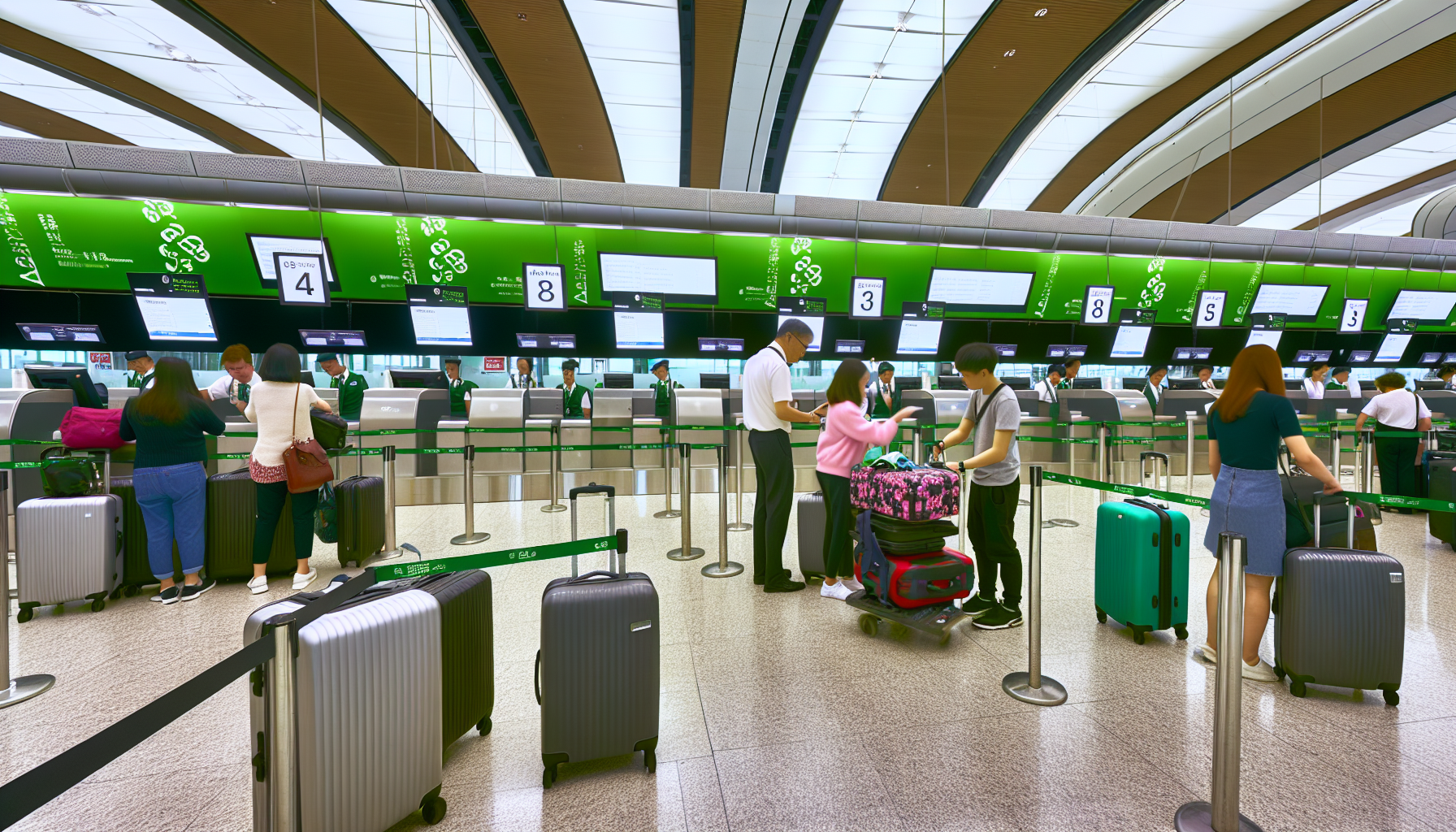 EVA Air check-in counters at JFK Terminal 1