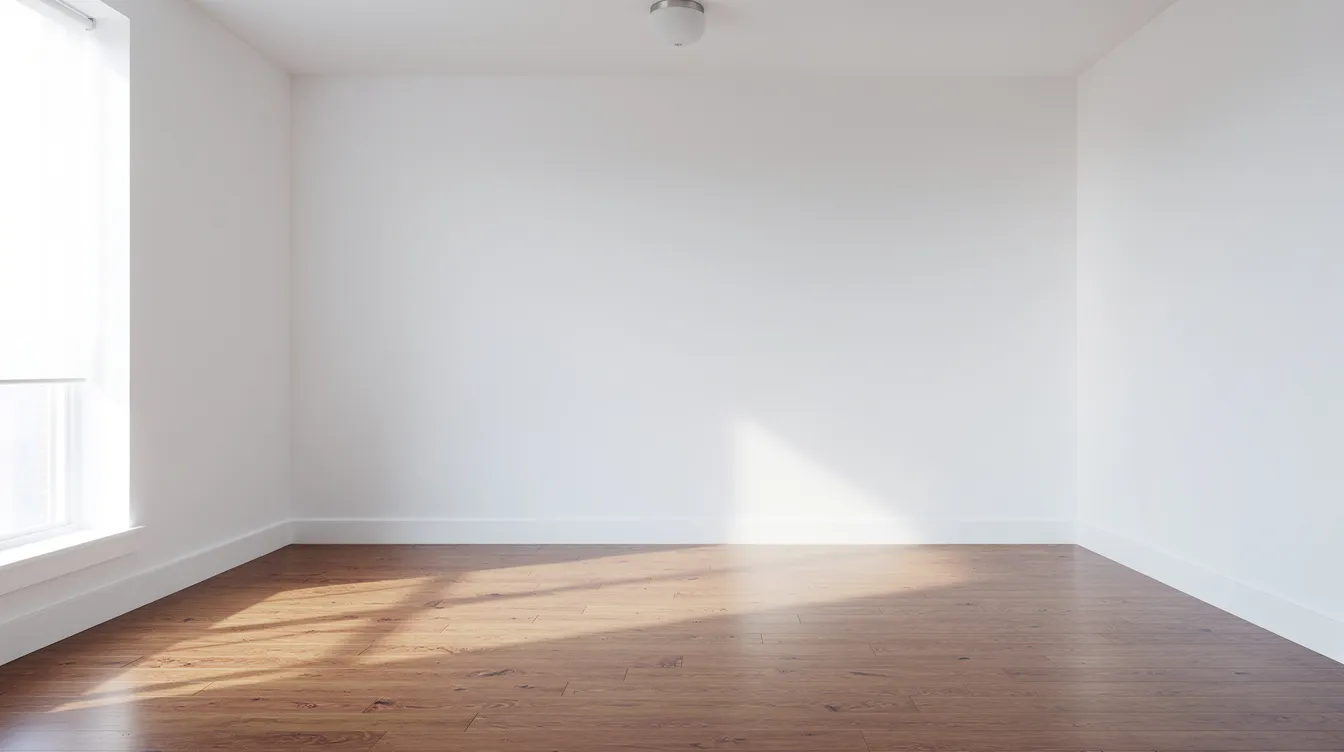 The image depicts a clean, empty room featuring swept hardwood floors and bare walls, ideal for new tenants or property managers preparing for the next phase of a rental property. This thorough cleanout process eliminates unwanted items, creating a stress-free environment for future occupants.
