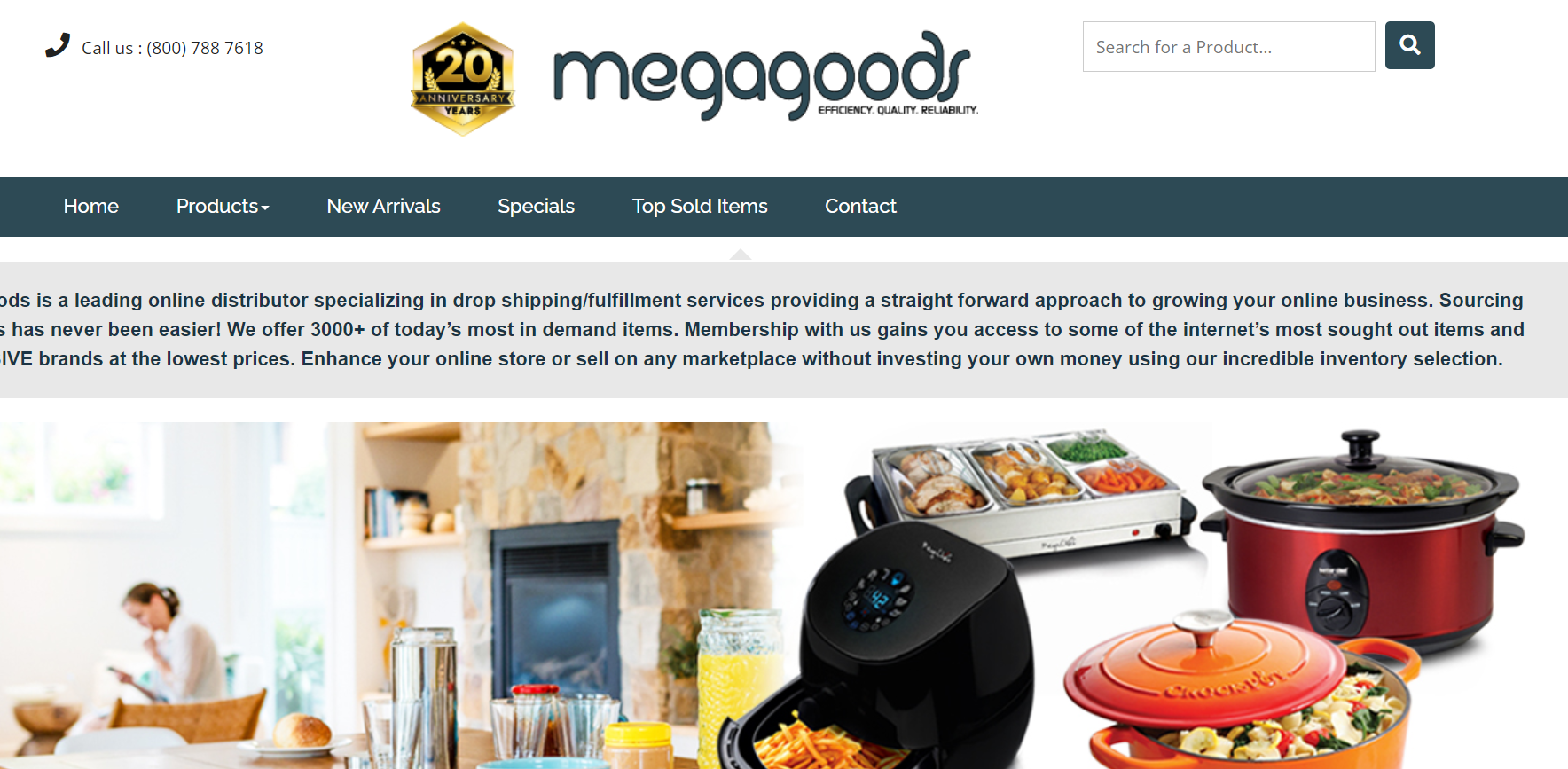 Megagoods specializes in consumer electronics and charges a $1.50 fee per order with no minimum purchase requirement, making it efficient for dropshipping.