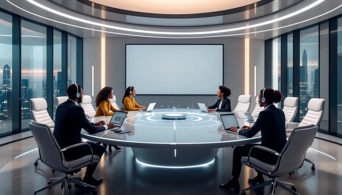 Participants engaged in a video conference using a platform for online meetings.