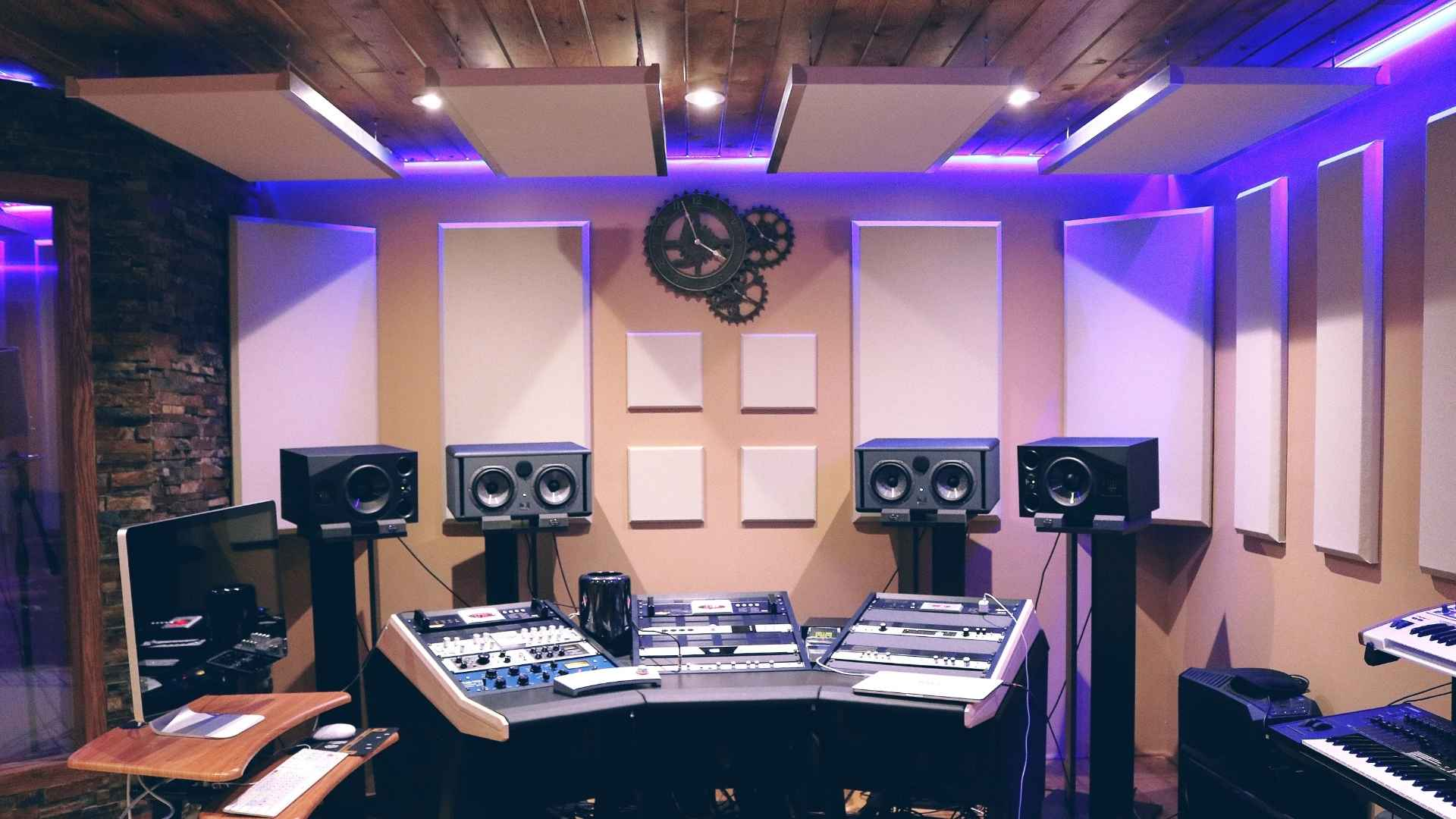 Acoustically treated studio