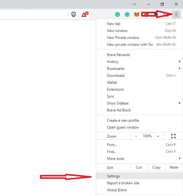 How to fix about:blank on Brave browser