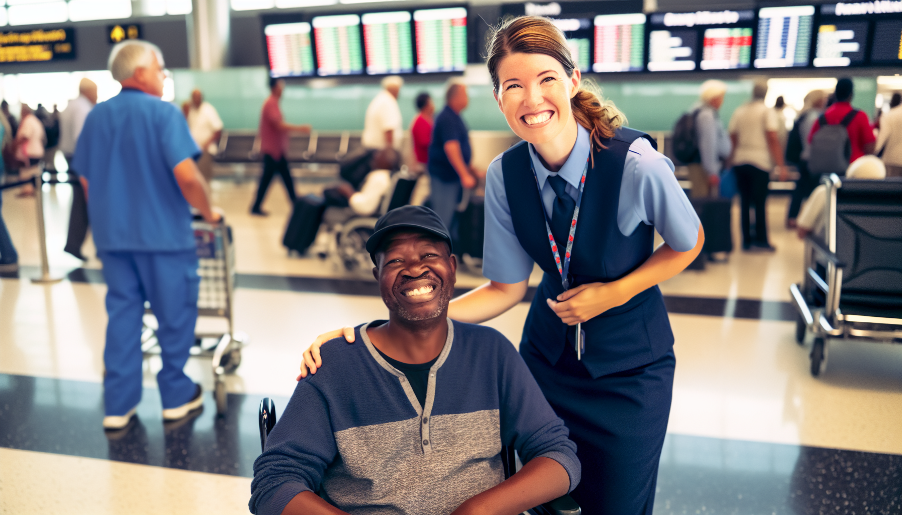 Assistance for travelers with special needs at Newark Airport