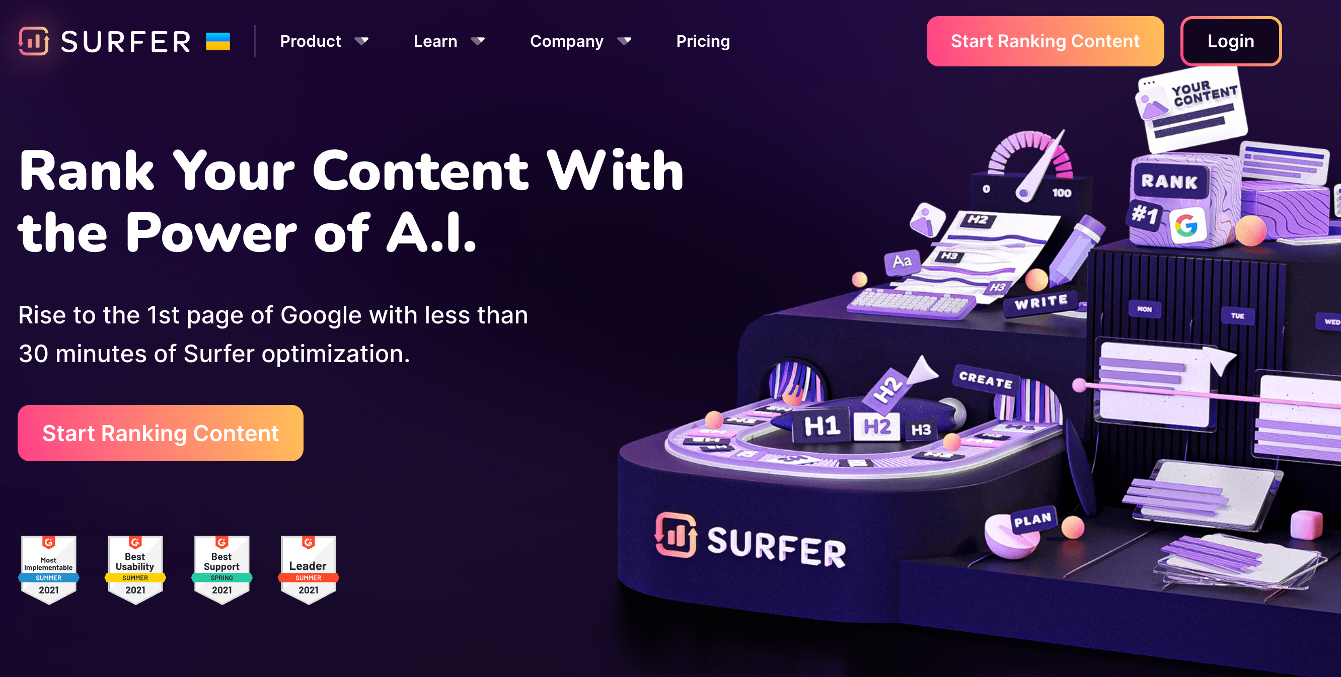 Surfer Landing Page