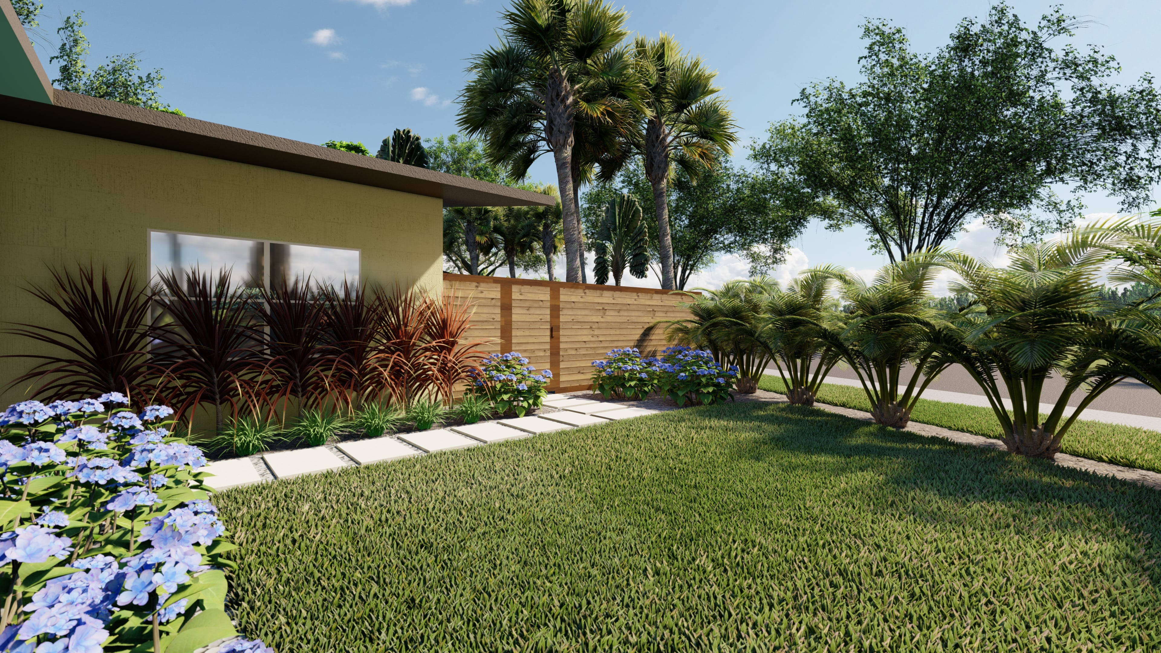 clean lines of trees for privacy
