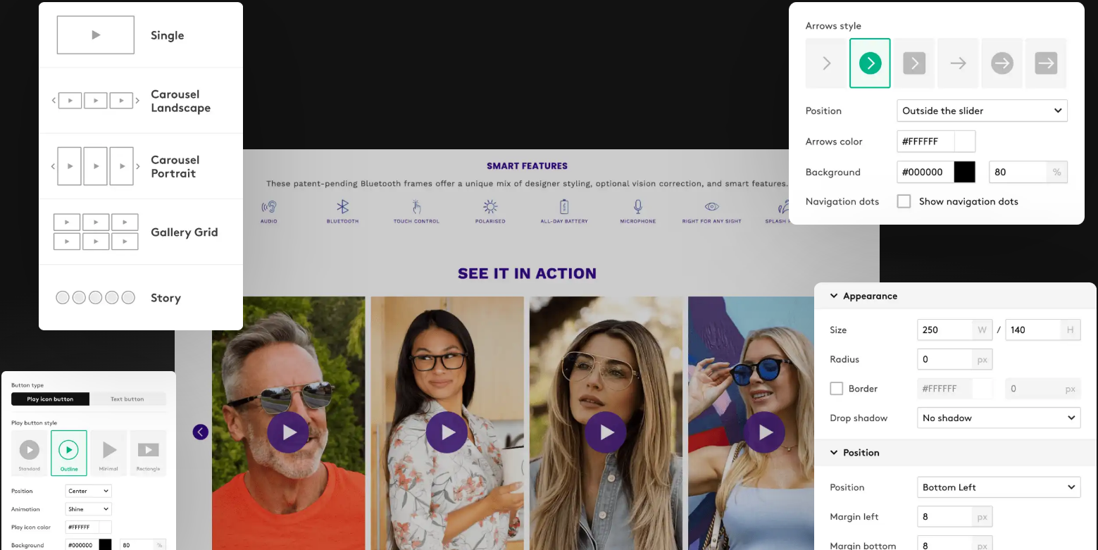 On-site shoppable video solution by Videowise