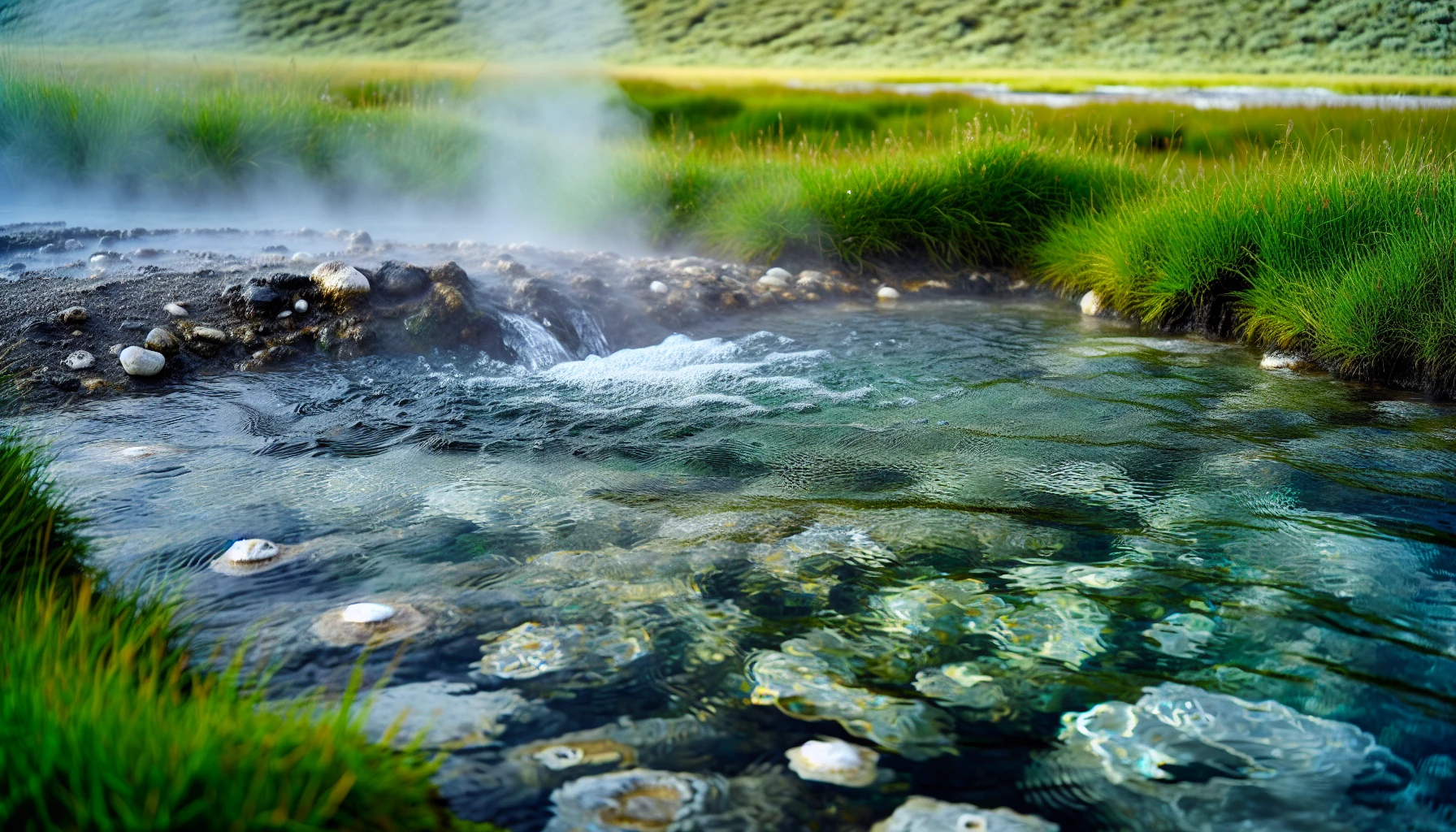 Close-up of the natural hot spring water at Tsenkher Hot Springs