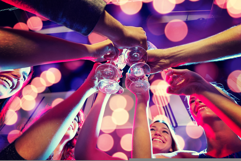 People drinking in bar