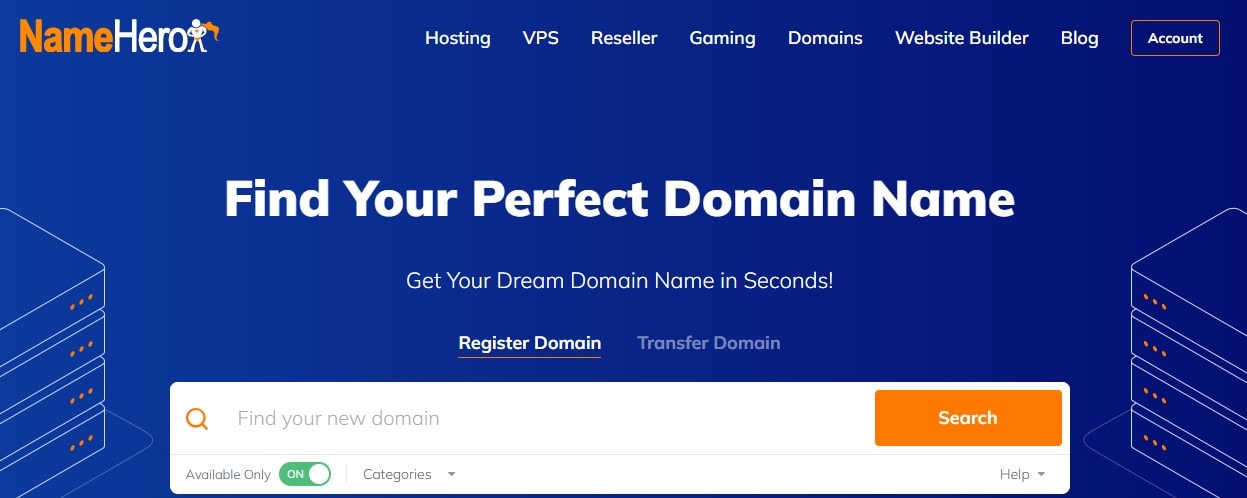 HeroBuilder domain search