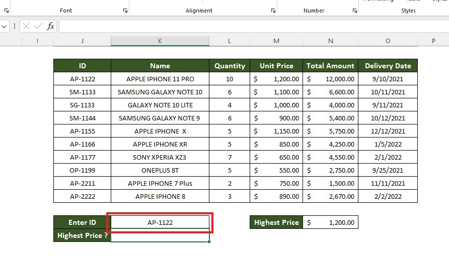 select a lookup value