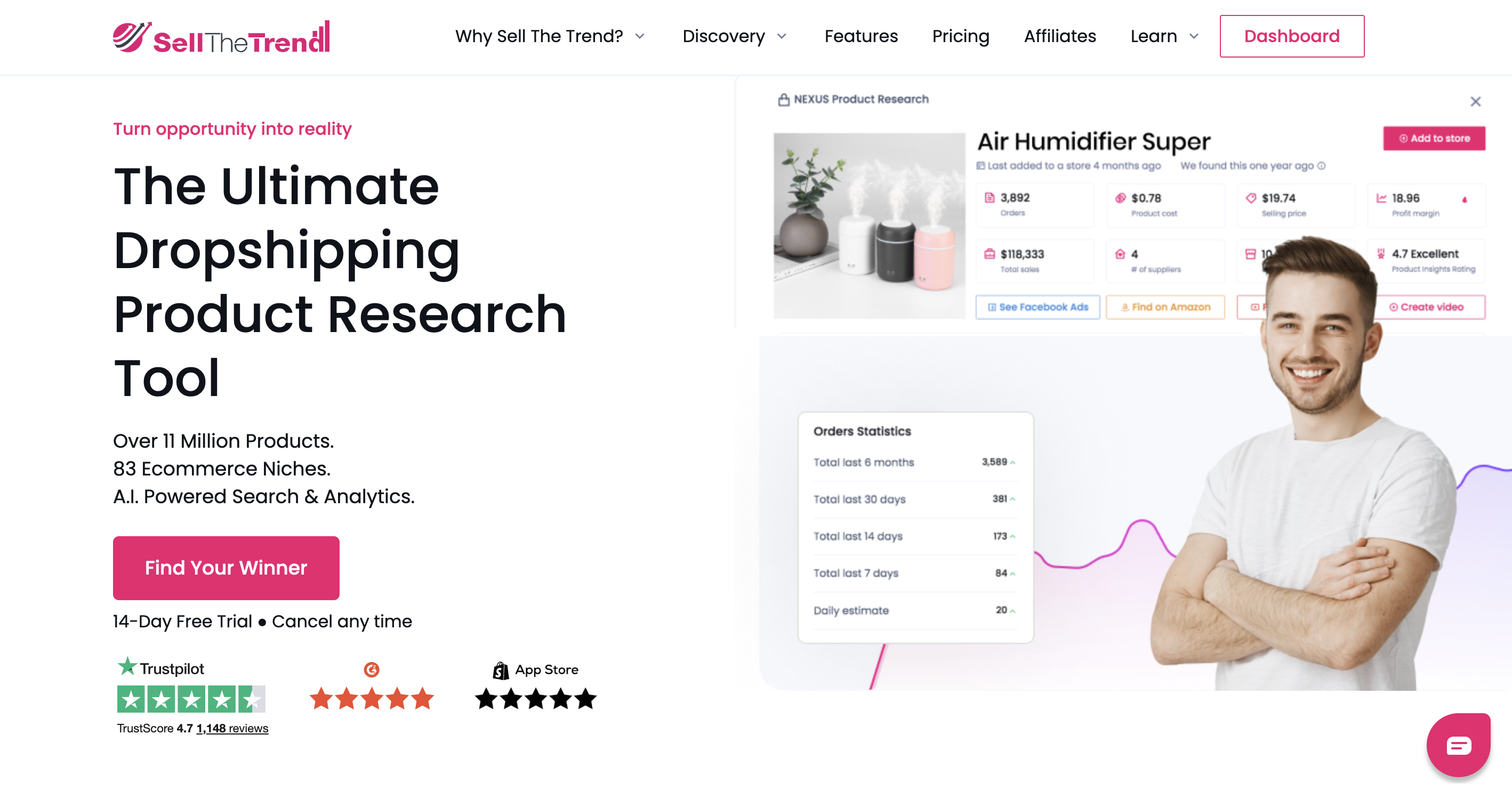 Sell The Trend has a ton of product research core features