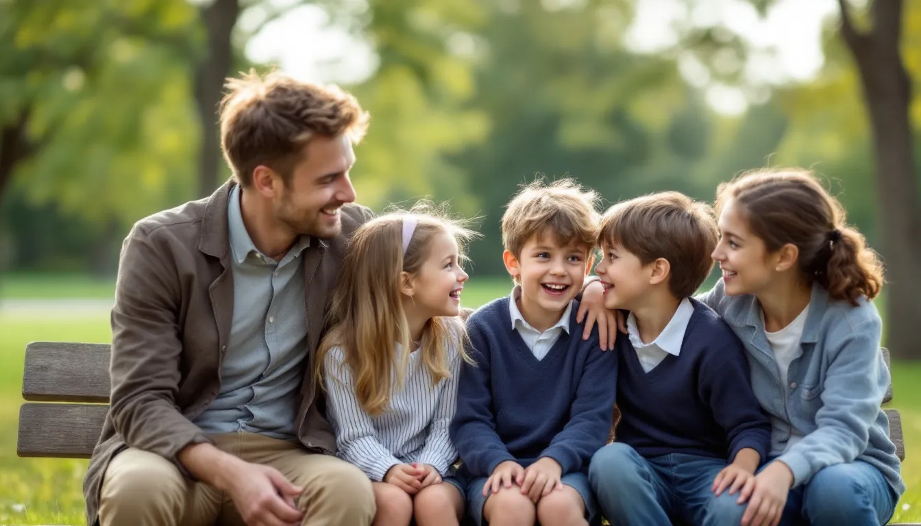 Een gezin met kinderen zit samen aan de tafel en heeft een open gesprek over hun situatie. Ze bespreken mogelijk de gevolgen van een echtscheiding en maken afspraken over de zorg voor hun minderjarige kinderen.