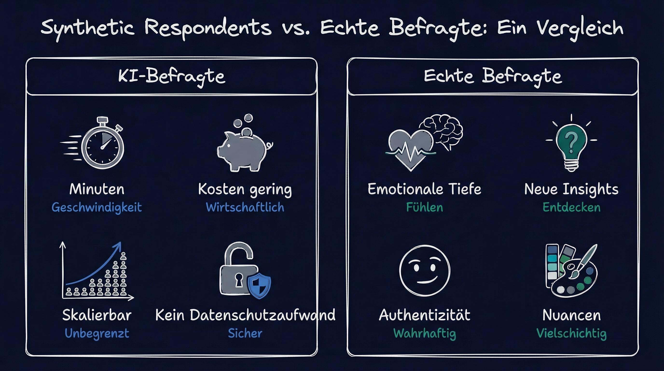 Synthetic Respondents vs. echte Befragte - Vergleich