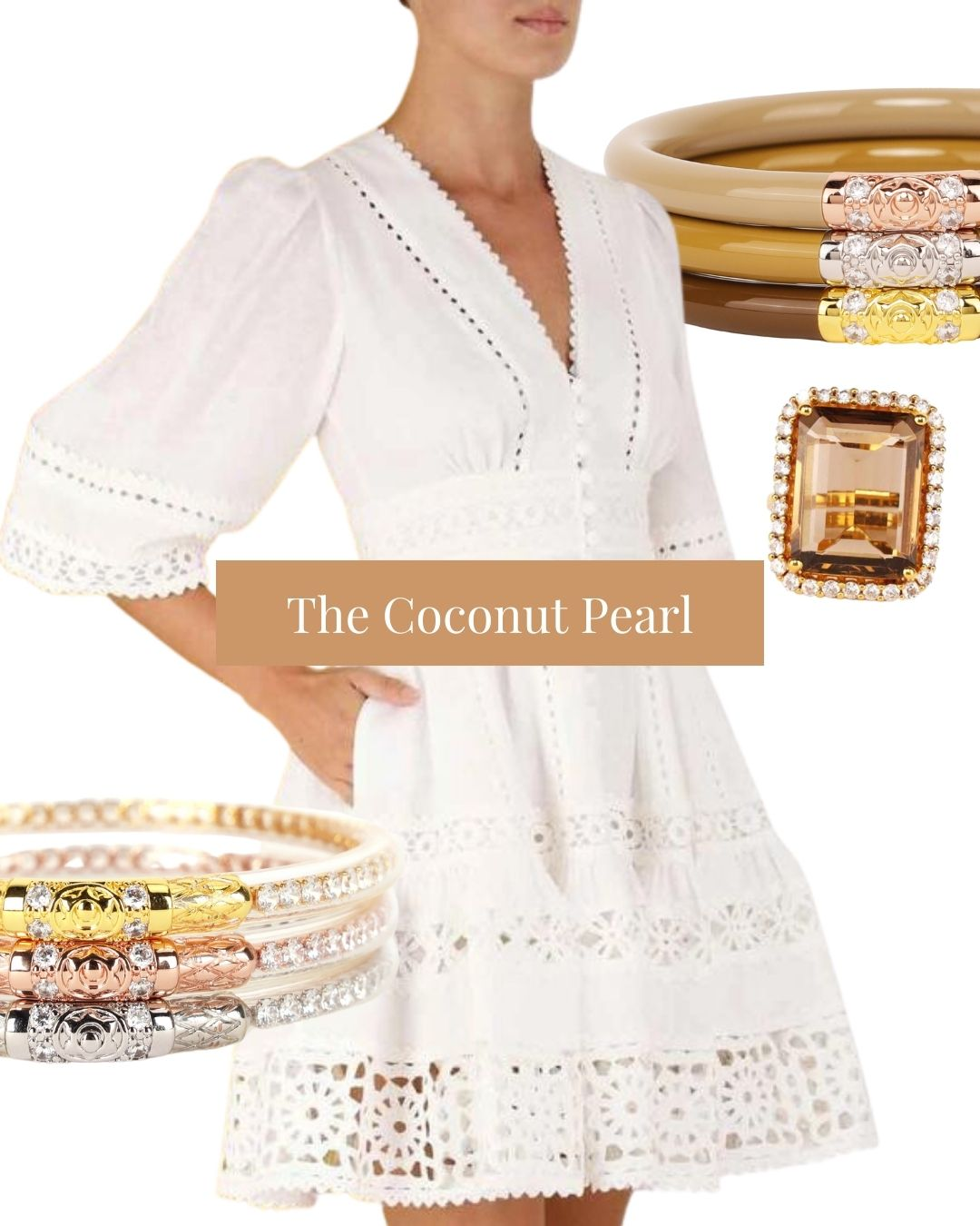 The Coconut Pearl | white summer fashion trends | Zimmermann summer dresses| BuDhaGirl Summer jewelry| summer 2023 fashion trends