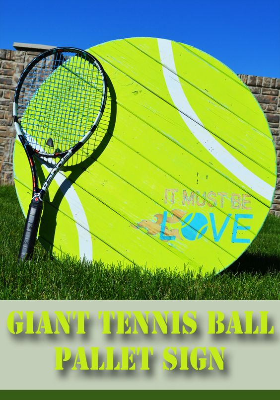 Welcome fans to the court with huge tennis decor. Source: hertoolbelt.com.
