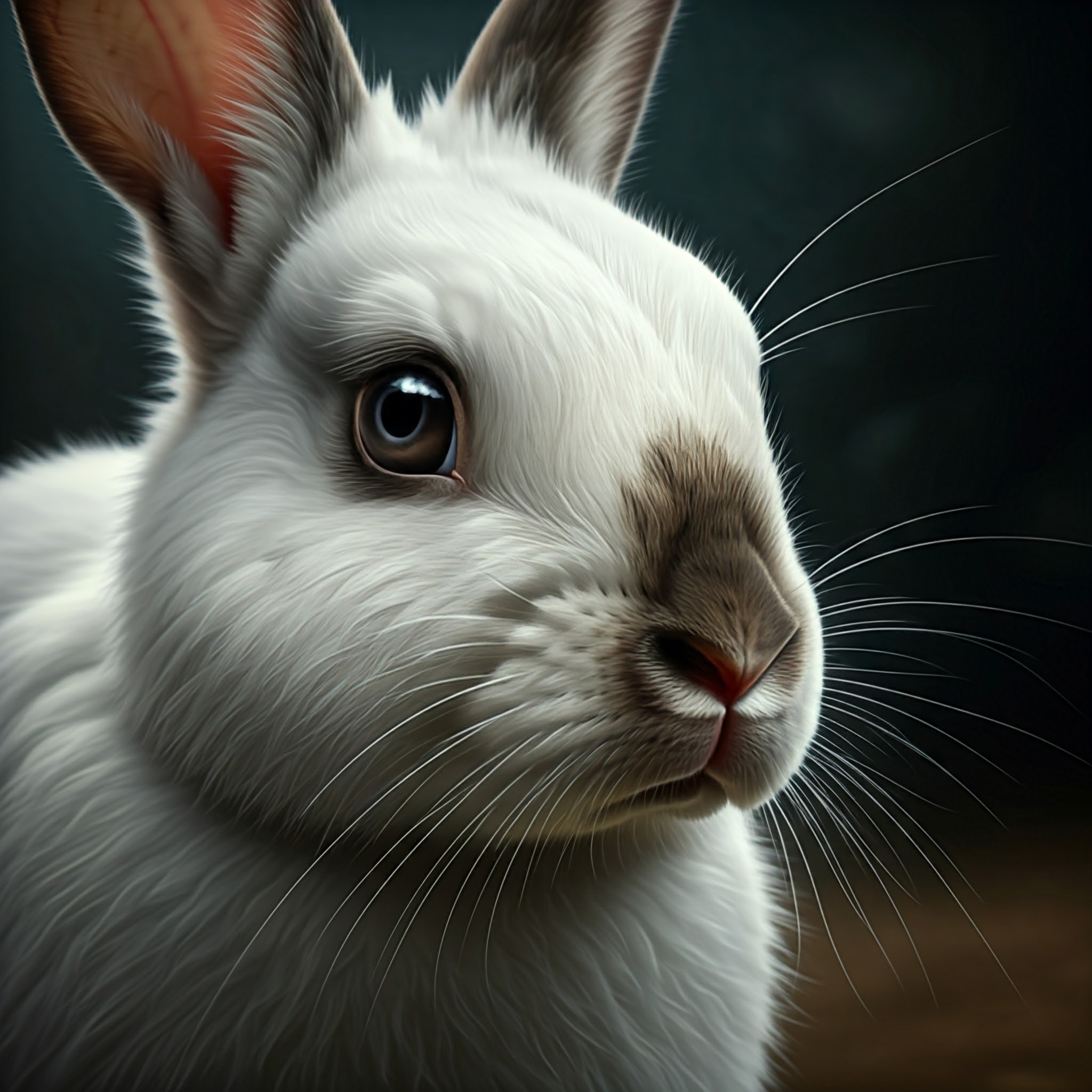 White Rabbit with Brown Eyes