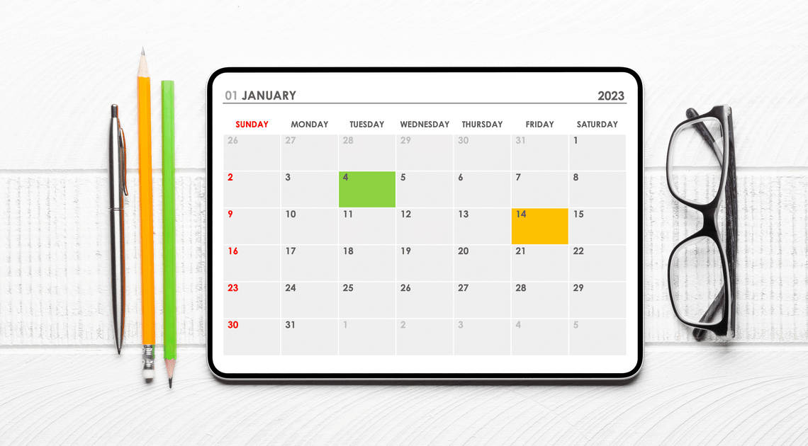 Color-coded calendar on display, serving as a helpful tool for partners in a New York City marriage coping with adult ADHD, promoting organization and effective time management to foster relationship harmony.