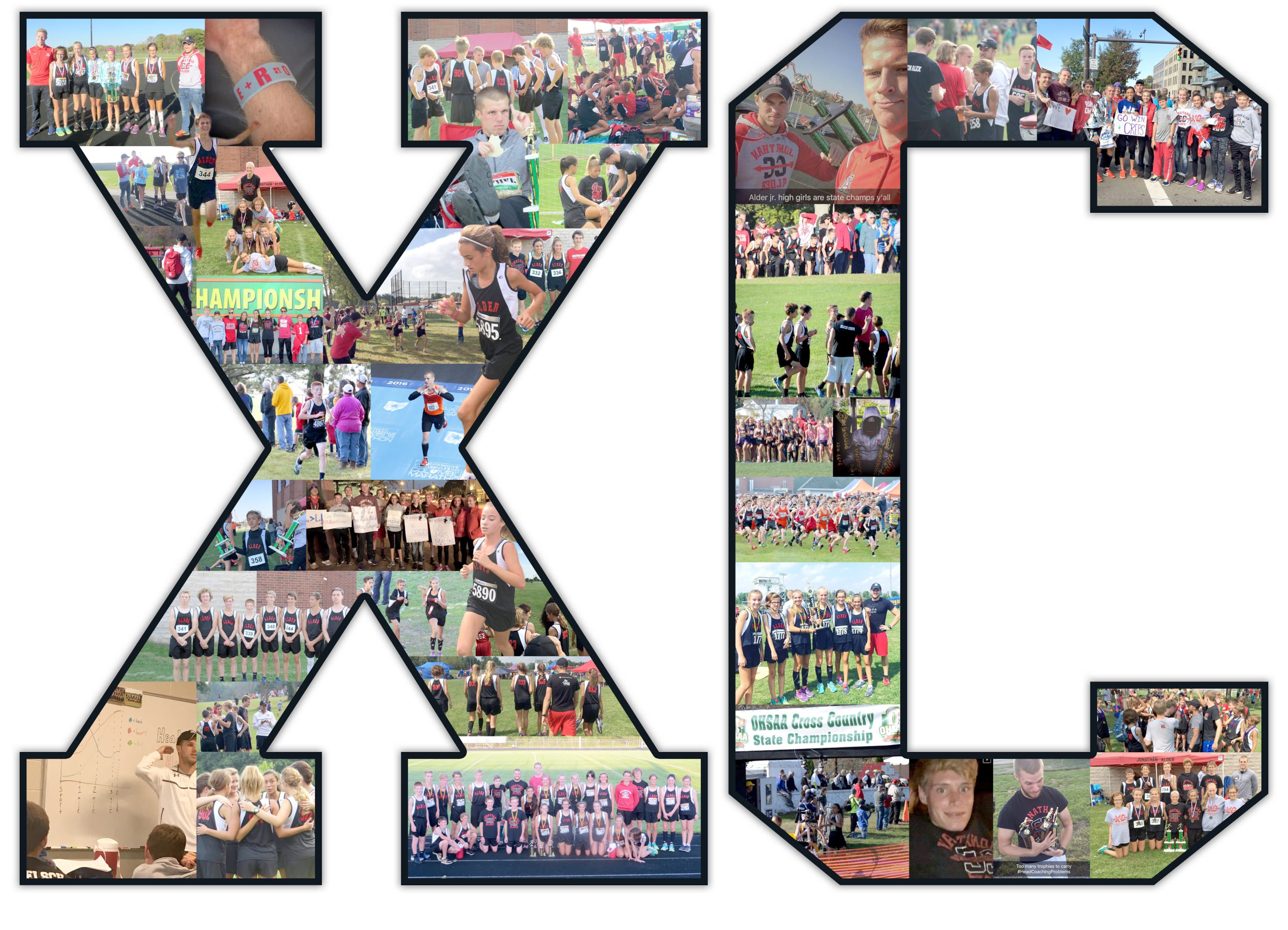 Your Varsity runners will love Cross County collages. These also make amazing gifts for your cross county coaches.