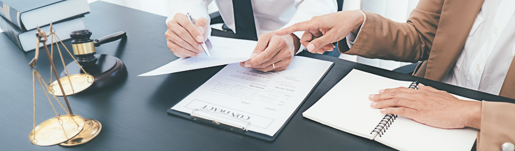 A Philadelphia motorcycle accident lawyer working on a personal injury claim.