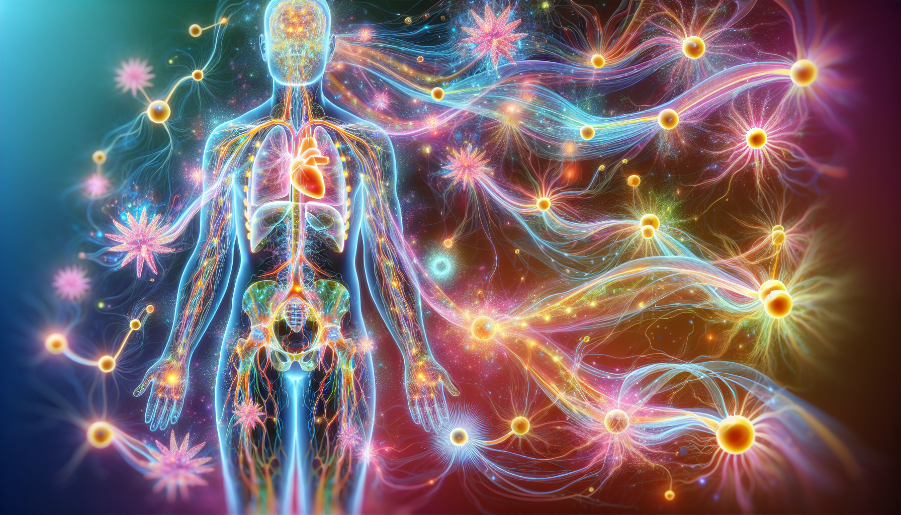 A schematic representation of the endocannabinoid system in the human body.