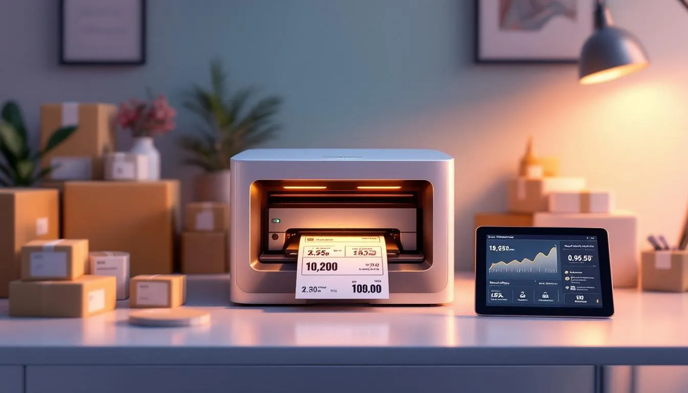An illustration demonstrating the benefits of using thermal printers for shipping labels.