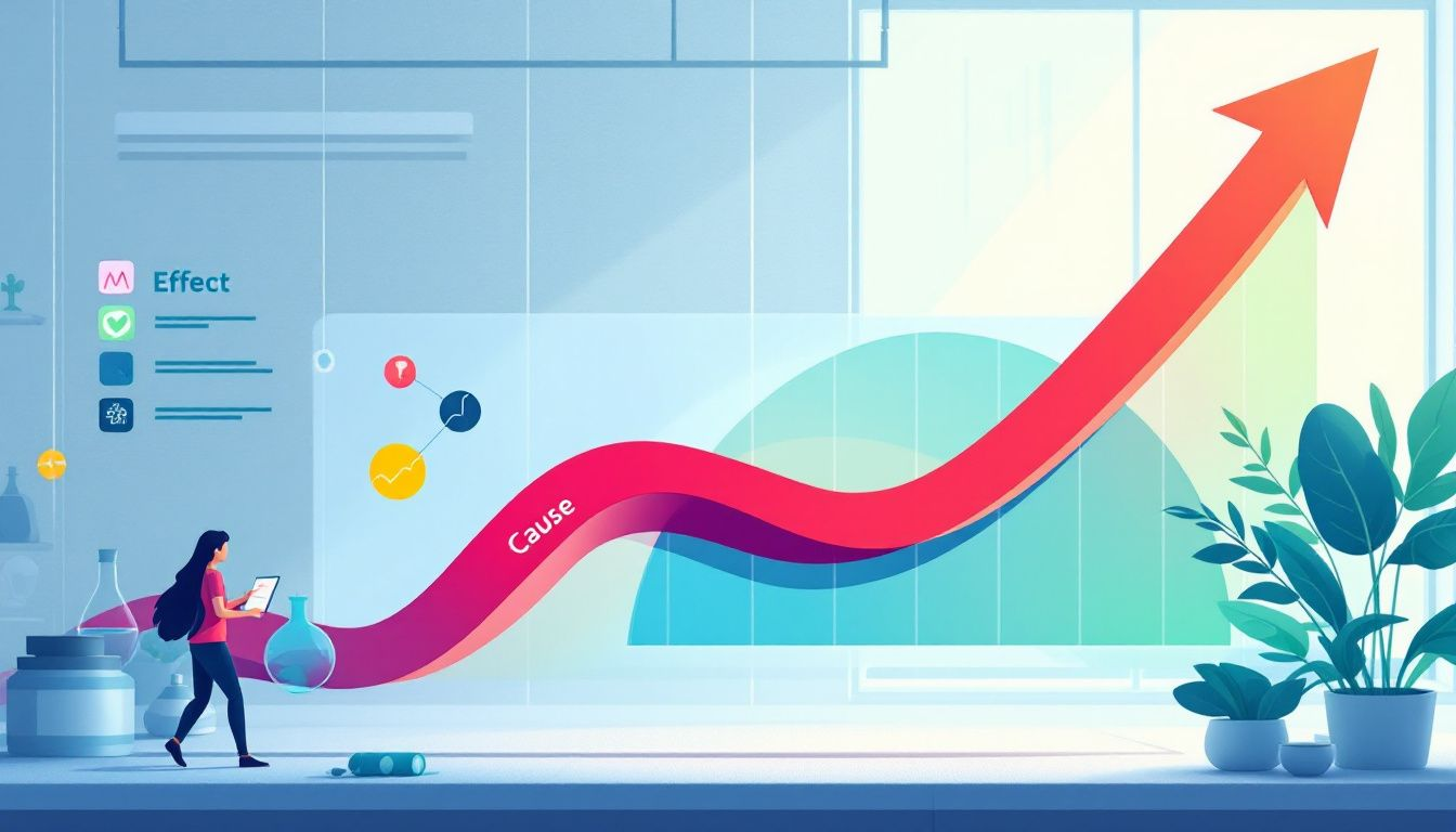 An illustration depicting independent and dependent variables in a research context.