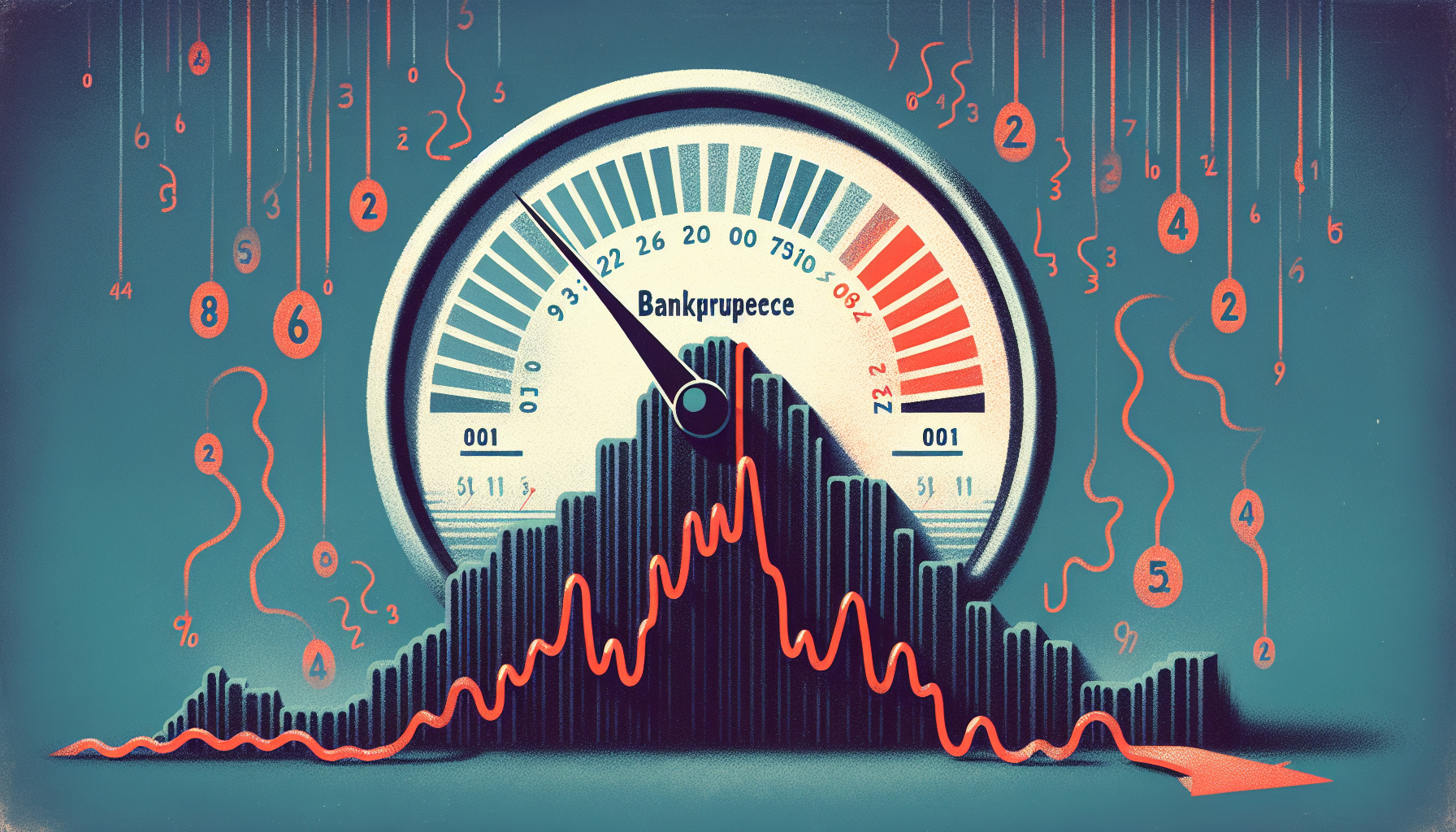 Illustration of negative impact on credit score after bankruptcy dismissal