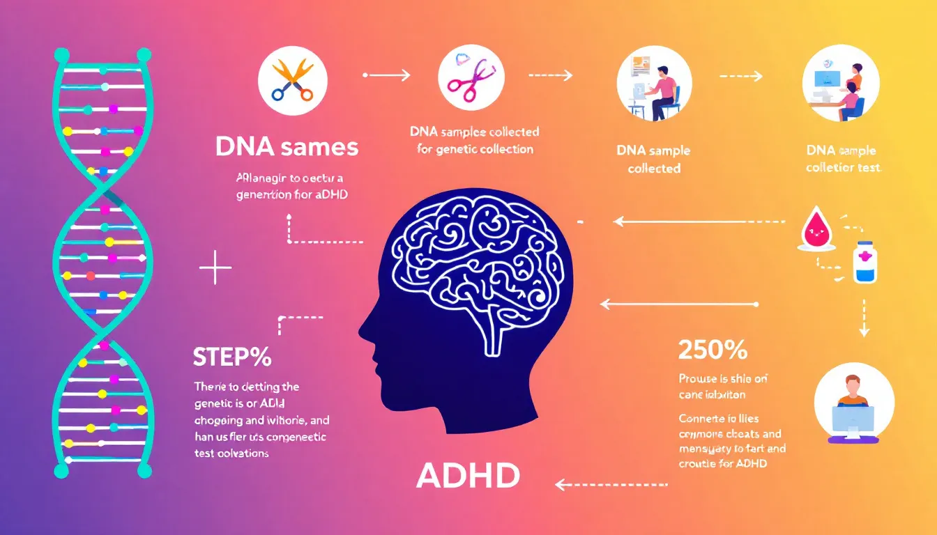 Genetic Testing for ADHD: Personalising Your Treatment Options 4 An illustration showing the process of getting a genetic test for ADHD.