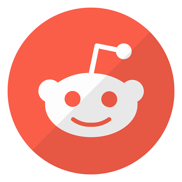 Red Reddit logo, a popular platform where you can share content and engage with communities.