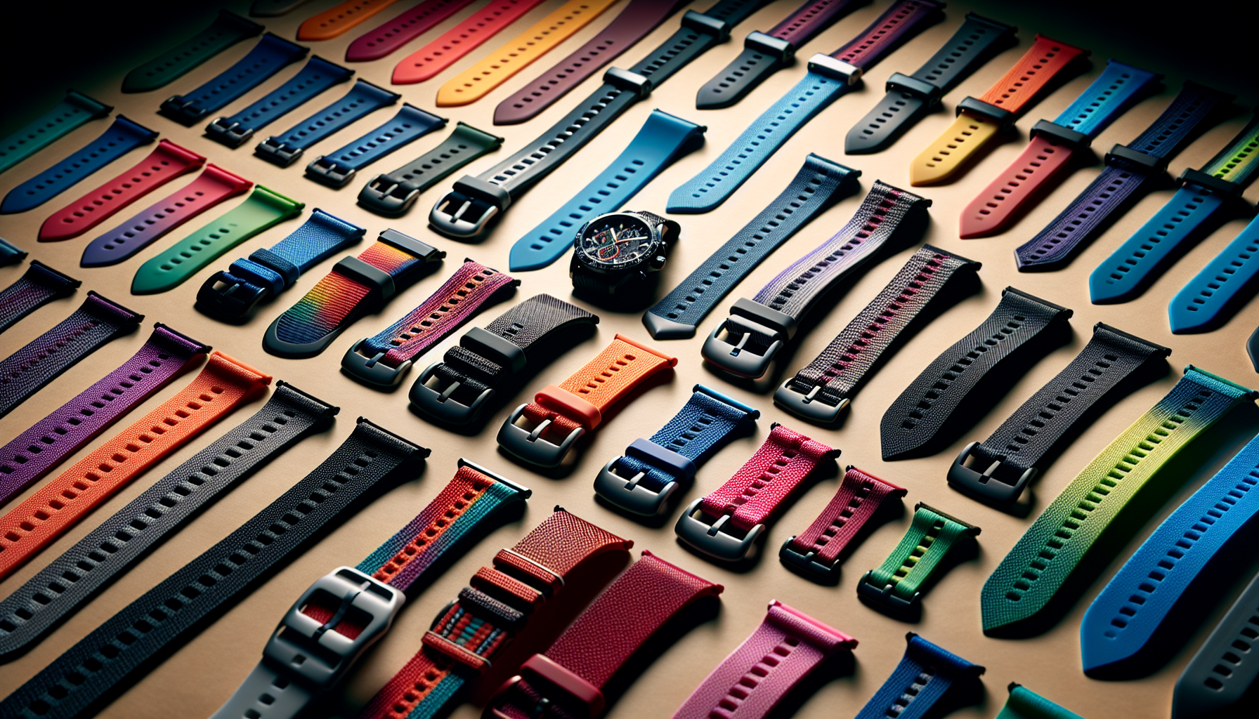 Assortment of colorful nylon watch bands
