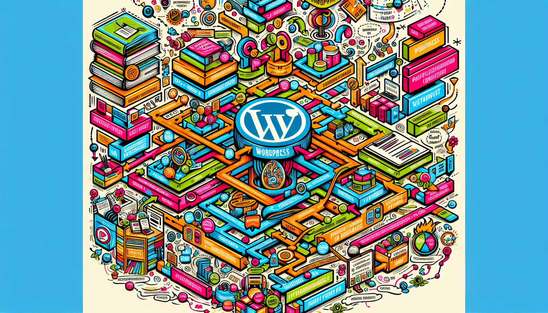 An artistic representation of a detailed project description in the context of WordPress development.