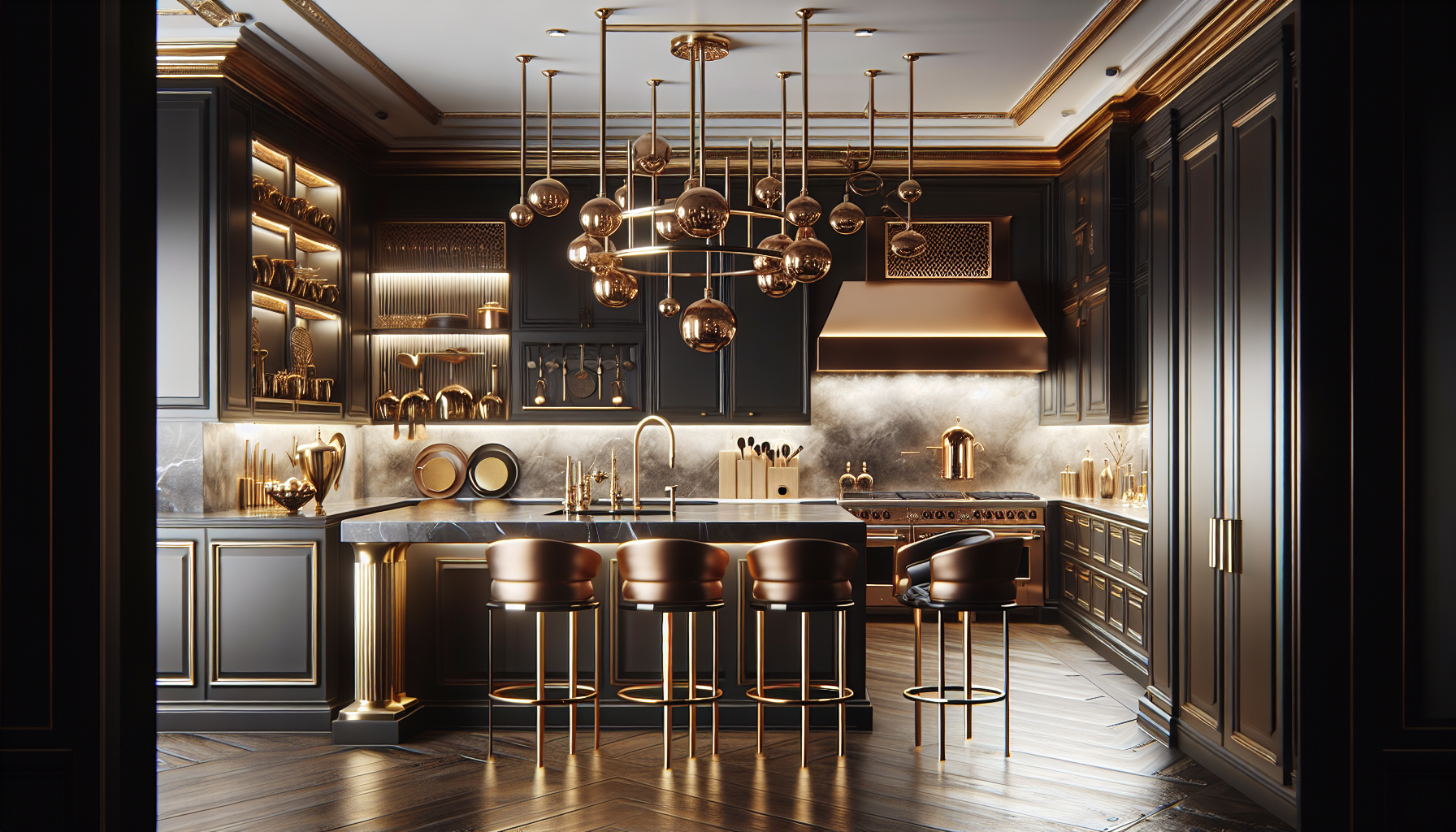 High-end finishes and fixtures in luxury kitchen