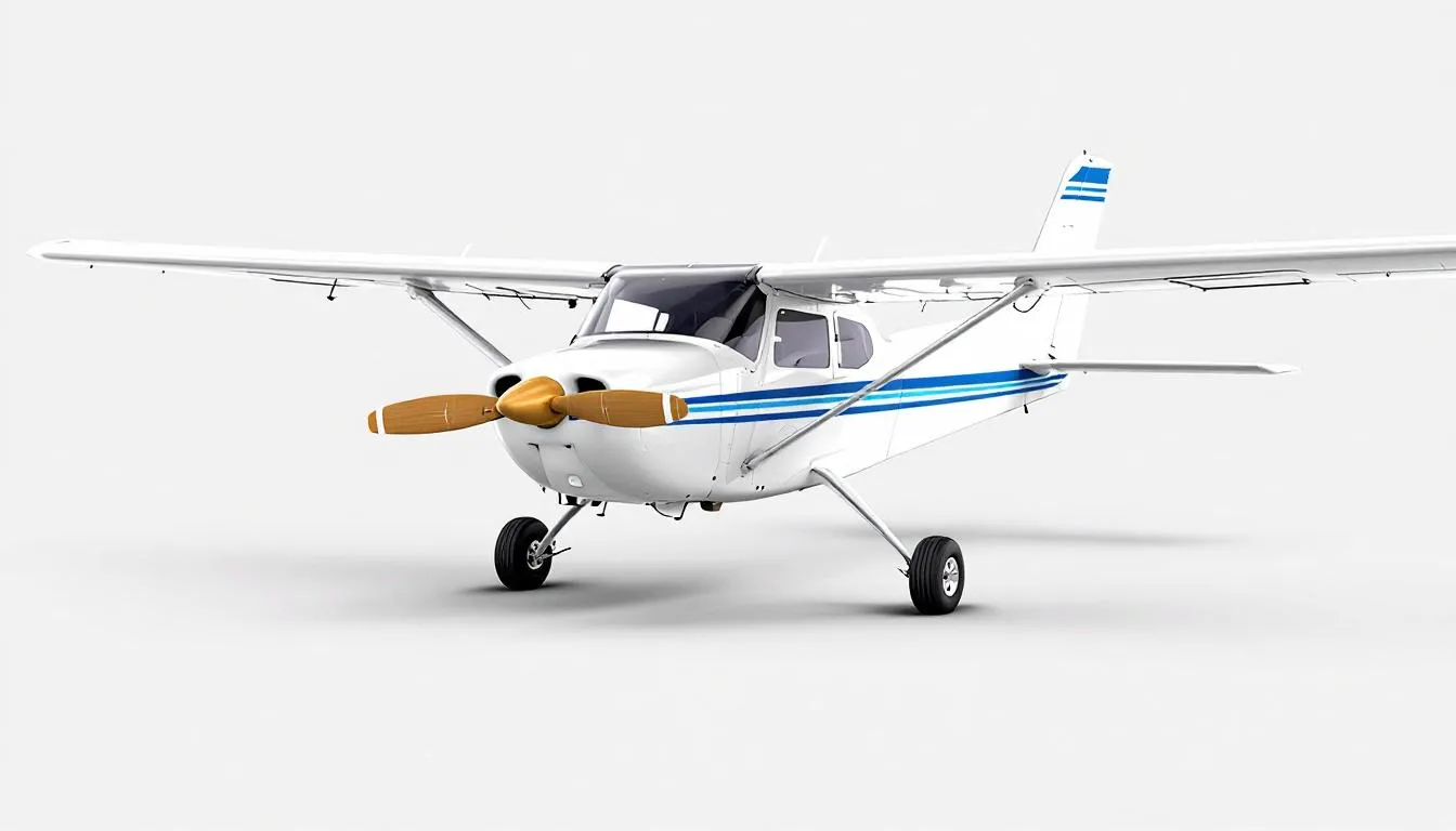 An illustration showing the design features of a Cessna 172 aircraft.