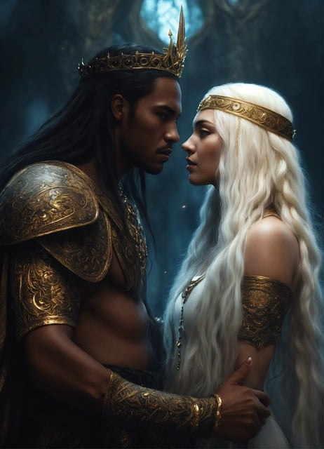 ai generated, couple, royalty