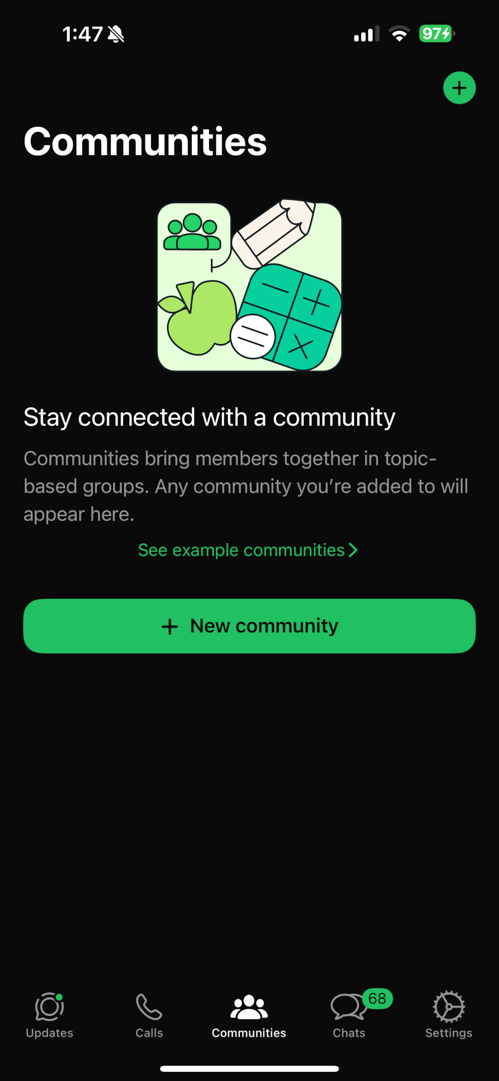 Step 1: Open WhatsApp and tap the Communities tab